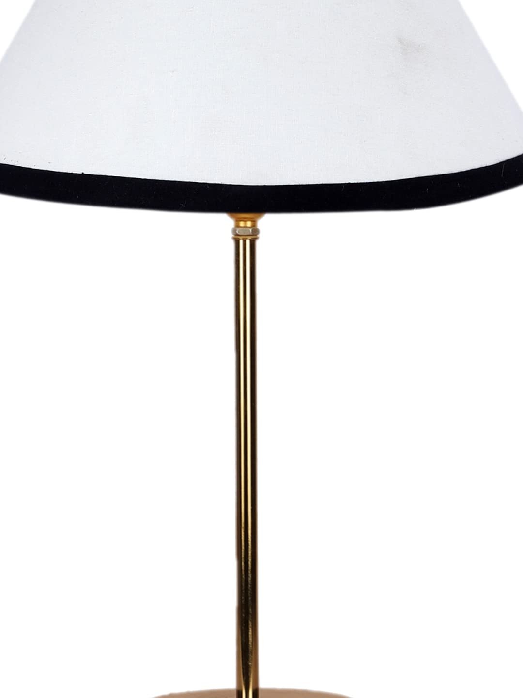 White & Black Cotton with Metal Gold Table Lamp-AS
