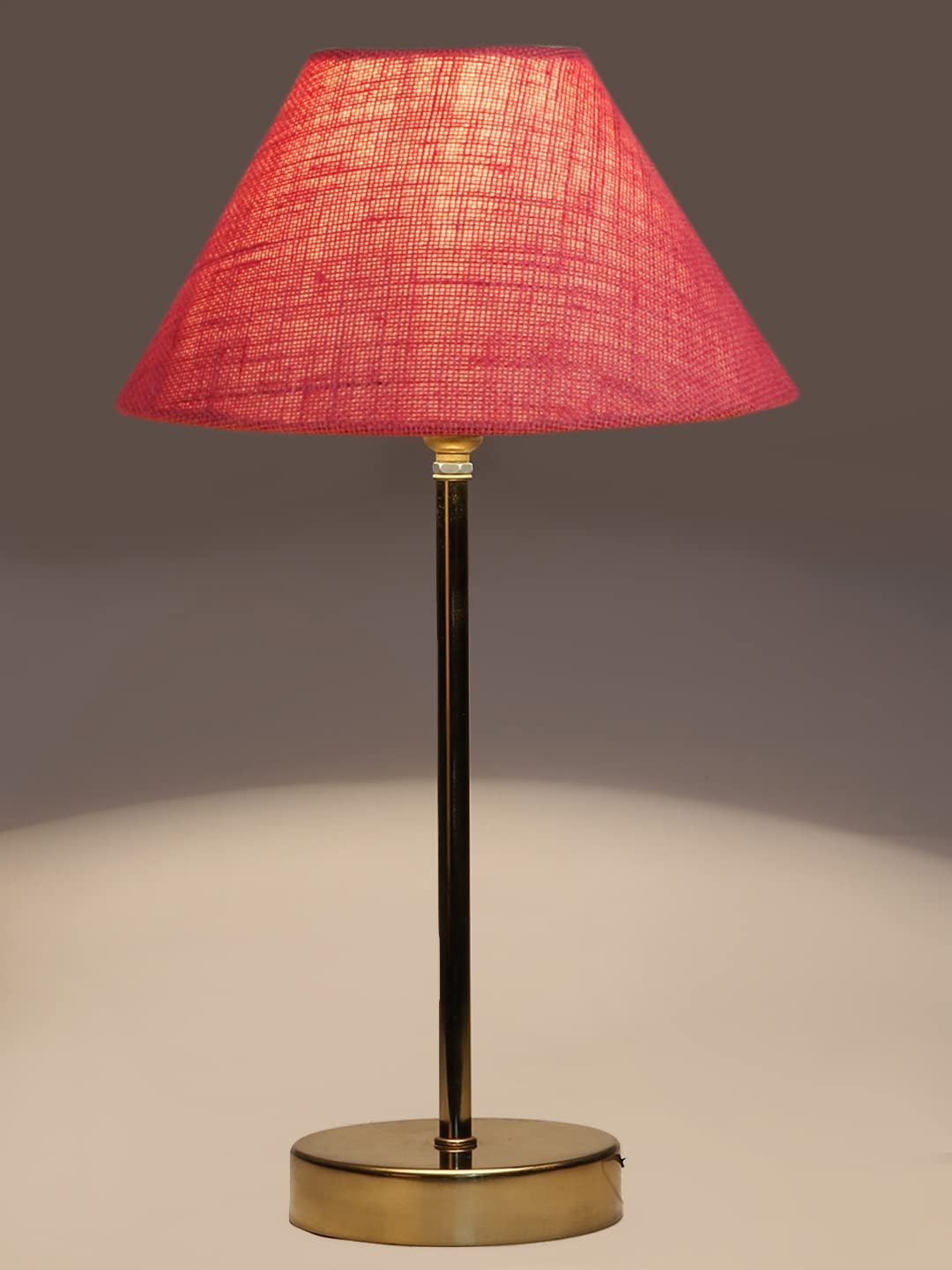 Pink Jute with Metal Gold Table Lamp-AZ