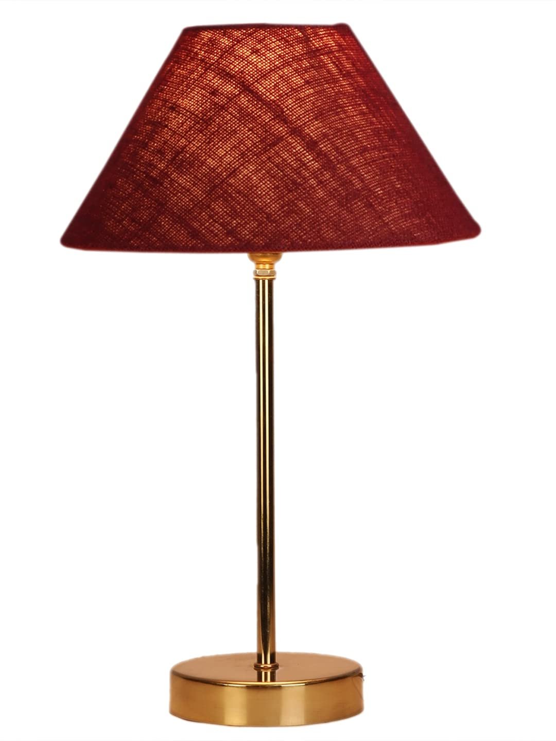 Maroon Jute with Metal Gold Table Lamp(BA
