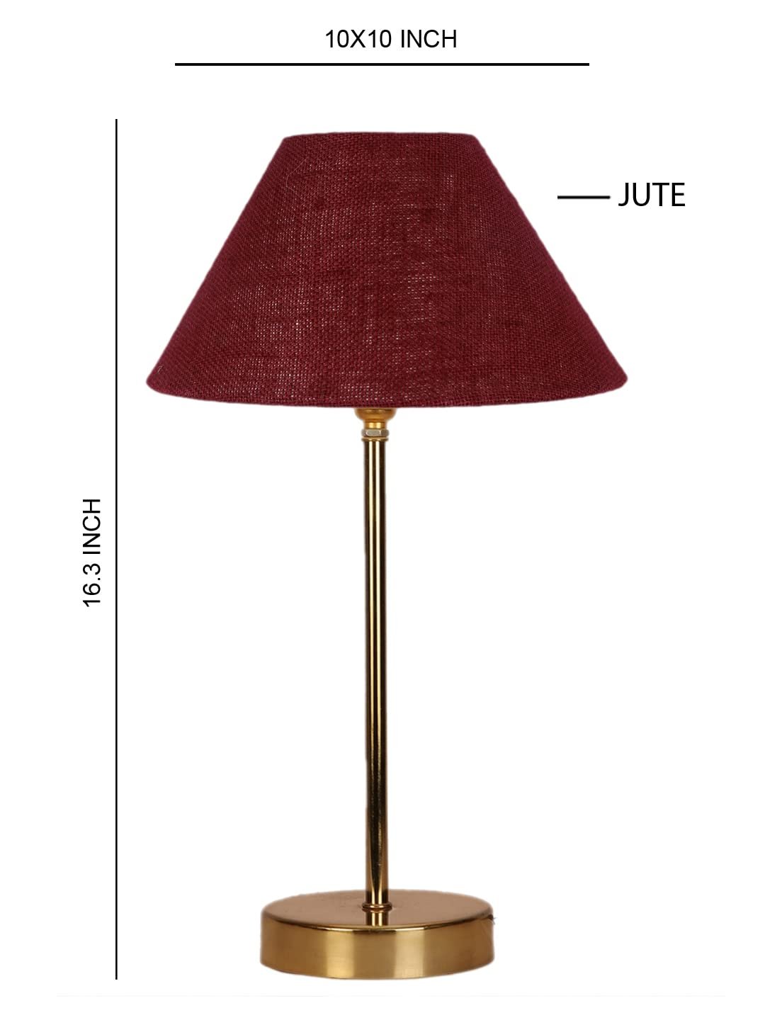 Maroon Jute with Metal Gold Table Lamp(BA