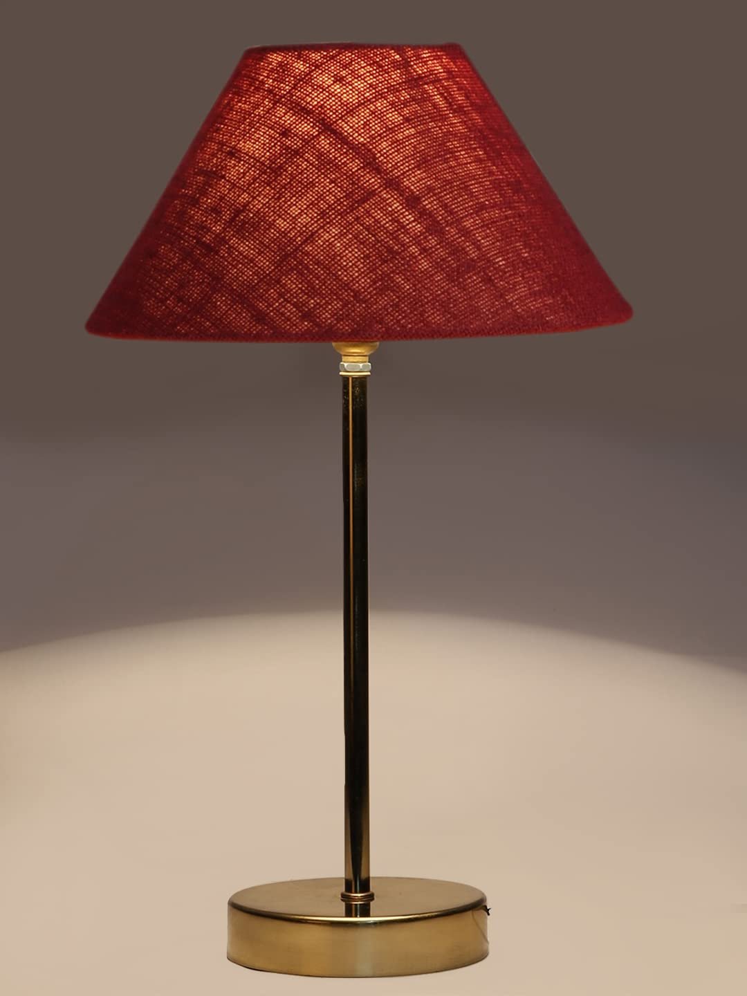 Maroon Jute with Metal Gold Table Lamp(BA