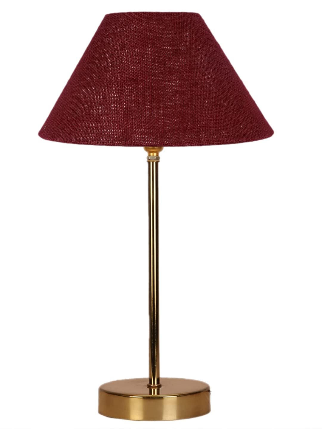 Maroon Jute with Metal Gold Table Lamp(BA