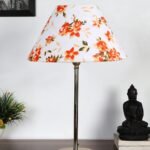 Multicolor Cotton with Metal Gold Table Lamp-BD