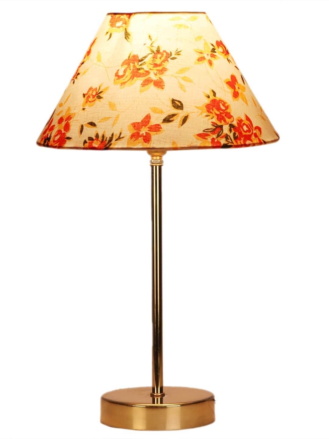 Multicolor Cotton with Metal Gold Table Lamp-BD