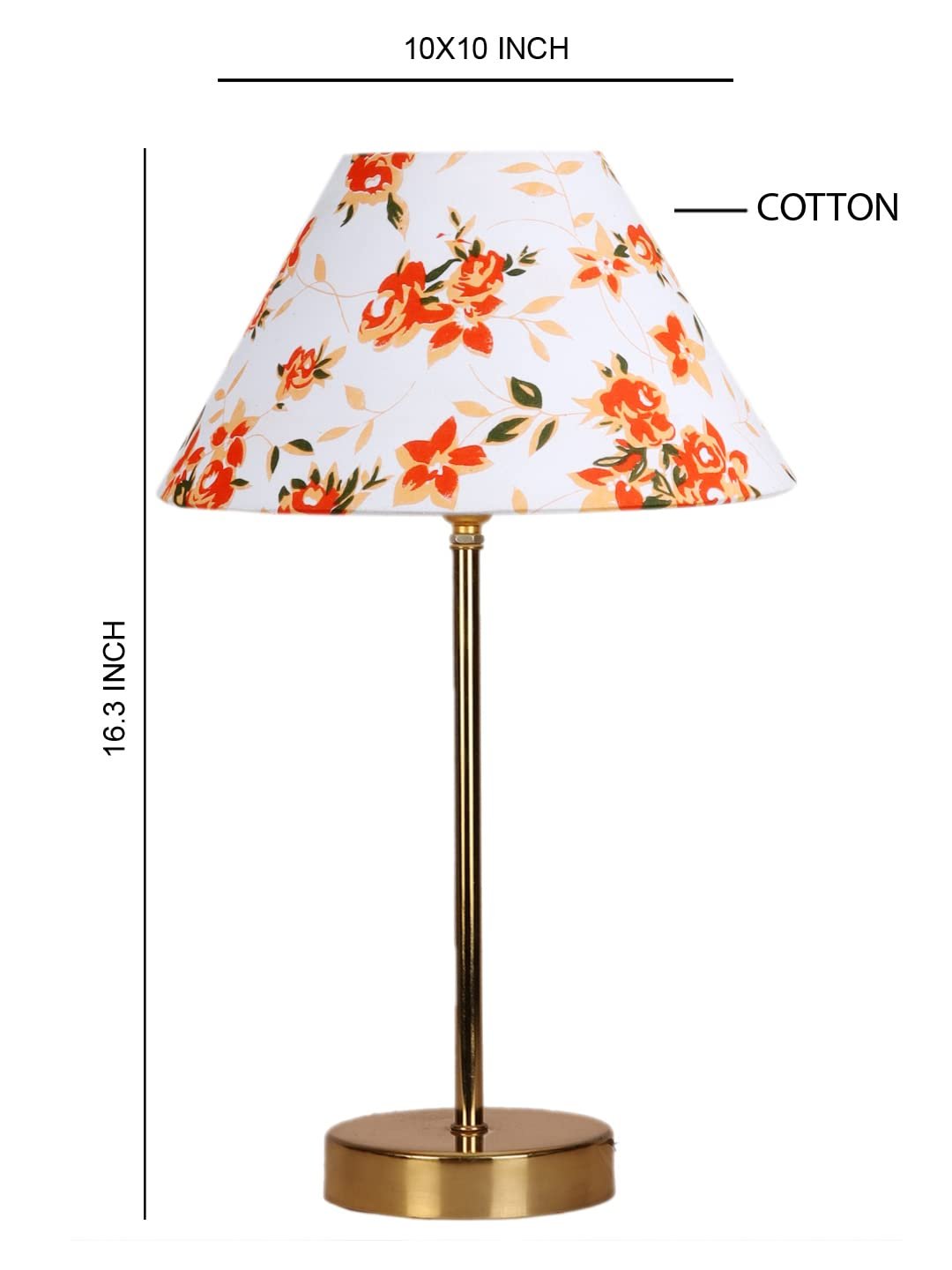 Multicolor Cotton with Metal Gold Table Lamp-BD