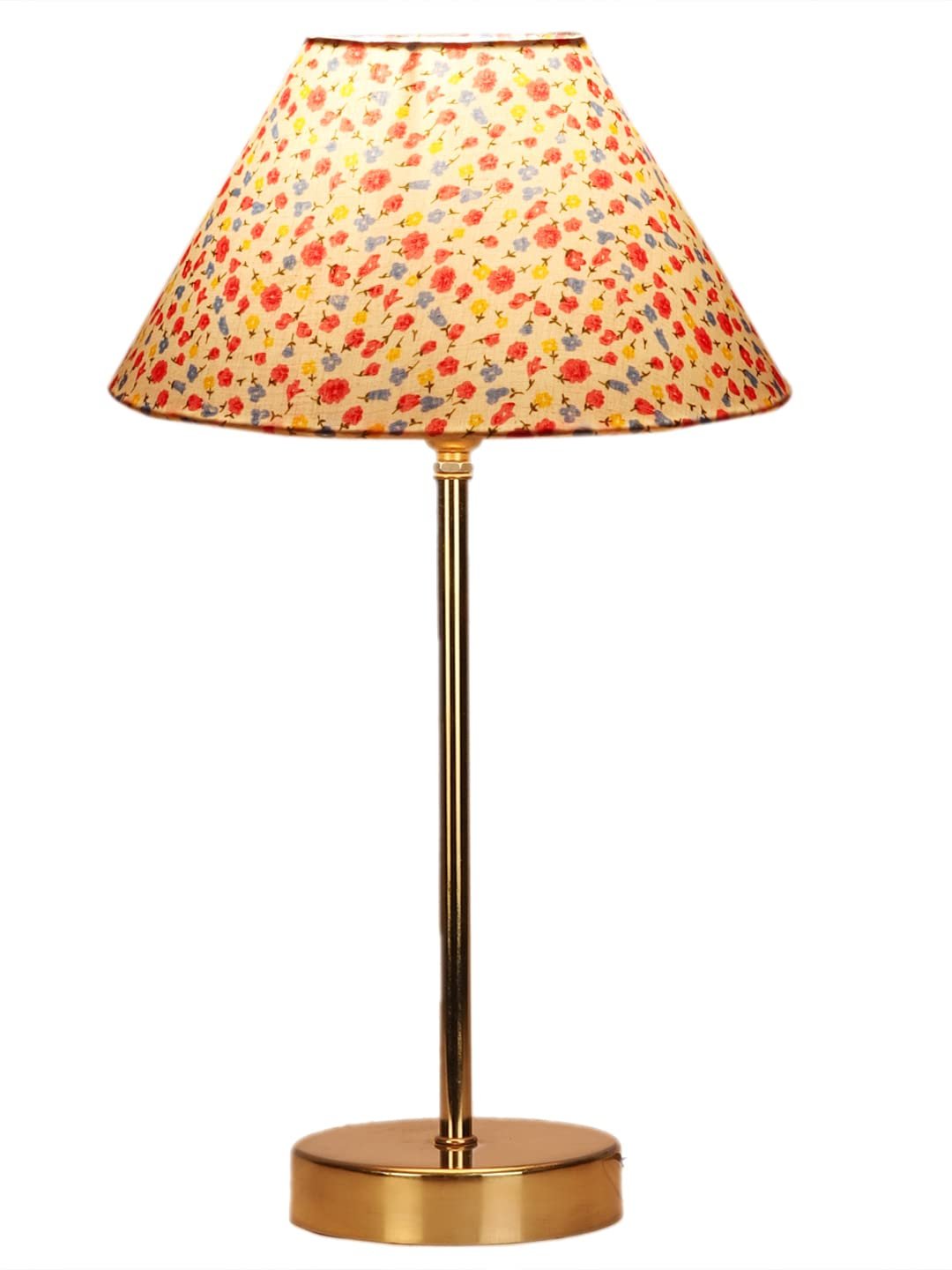 Multicolor Cotton with Metal Gold Table Lamp-BG