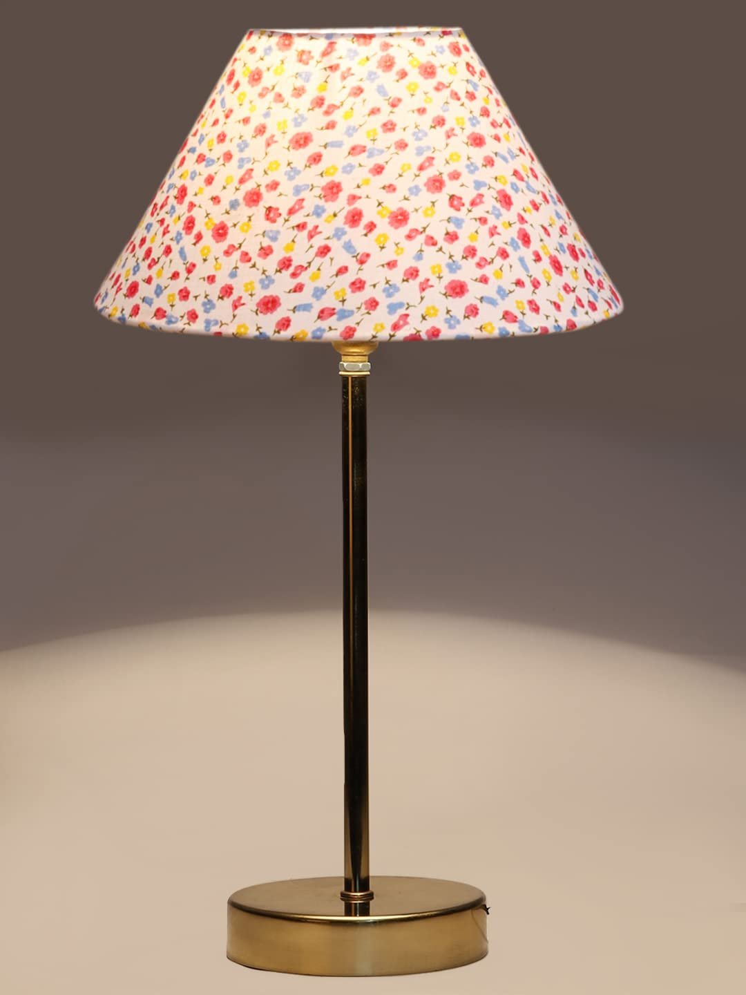 Multicolor Cotton with Metal Gold Table Lamp-BG