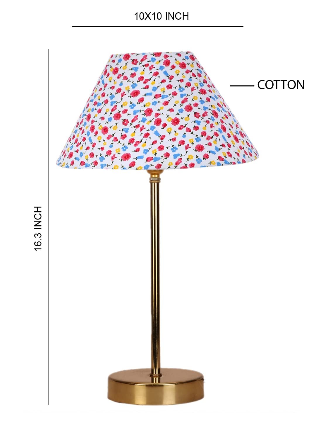 Multicolor Cotton with Metal Gold Table Lamp-BG