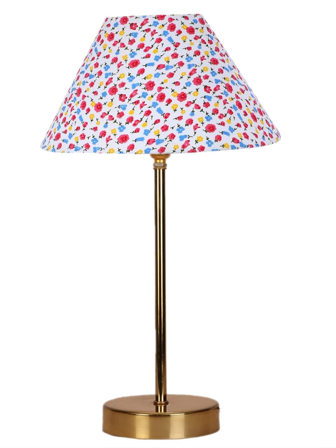 Multicolor Cotton with Metal Gold Table Lamp-BG