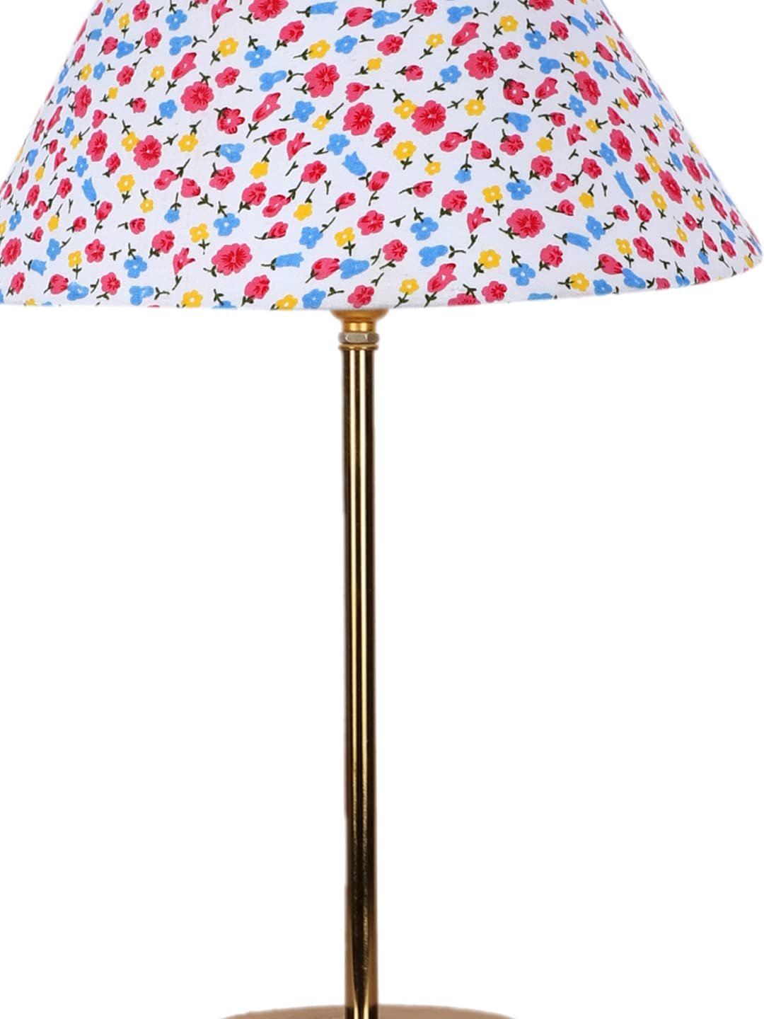 Multicolor Cotton with Metal Gold Table Lamp-BG