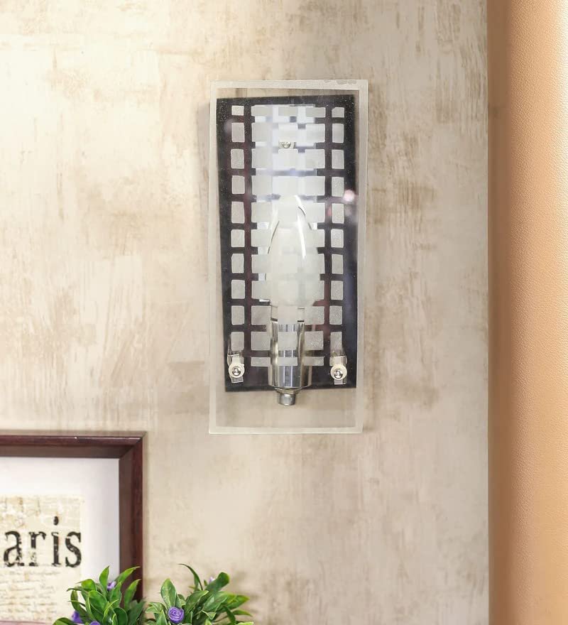 Engineered Wood Glass Wall Mounted lamp (T12)