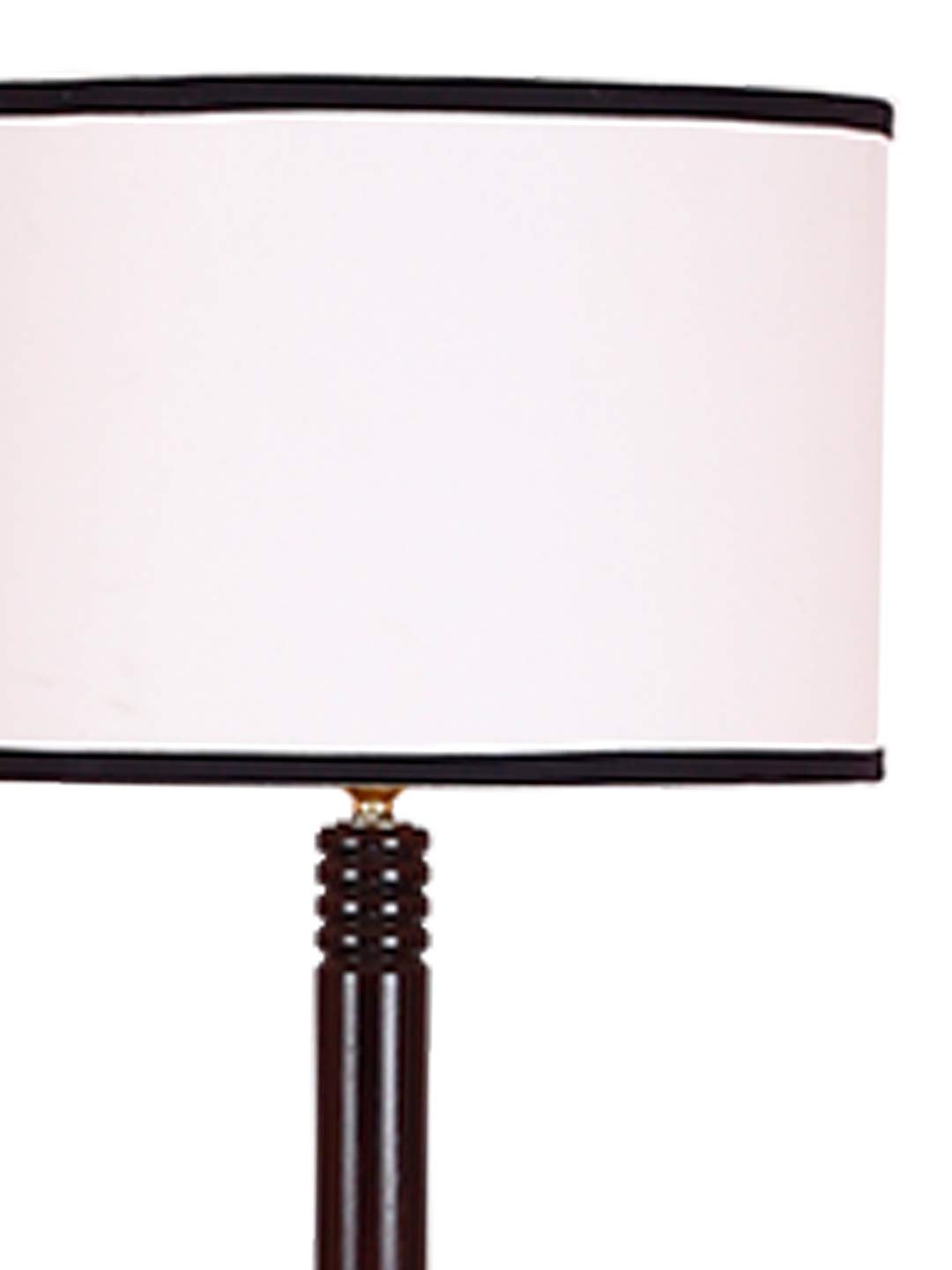 Multicolor Cotton Drum Shade Wood Brown Table Floor lamp