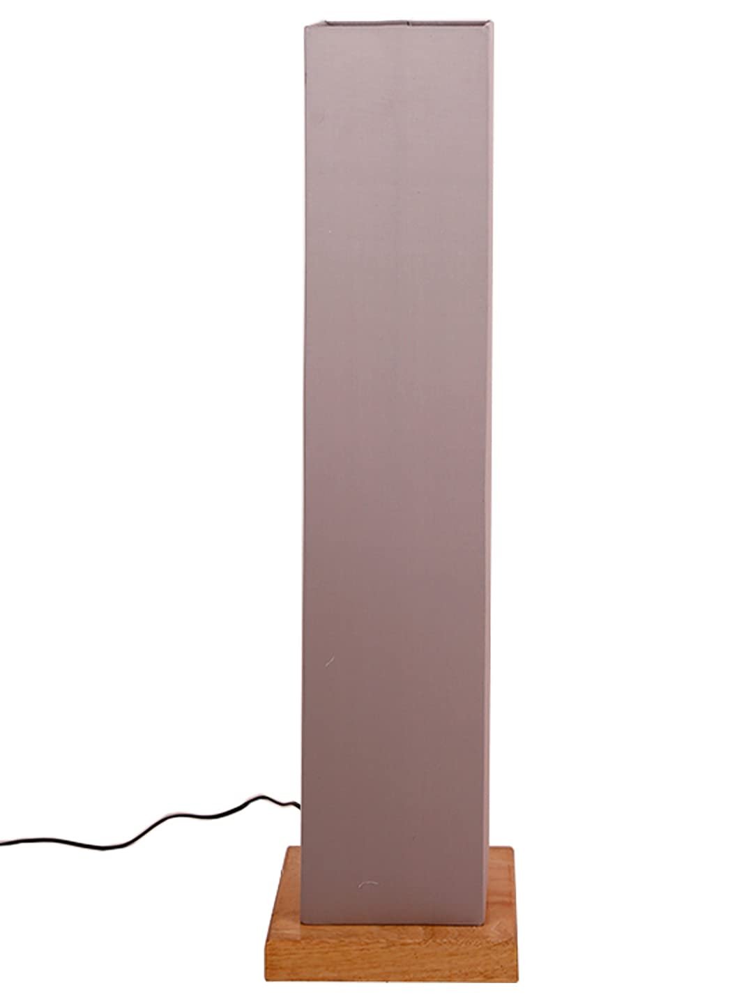 Grey Square Cotton Shade Floor lamp with Wood Base .(Grey, Cotton)