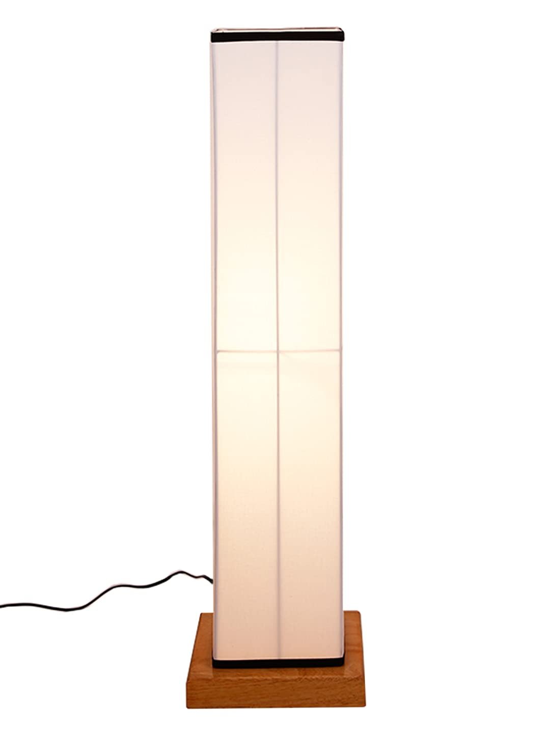 Multicolor Square Cotton Shade Floor lamp with Wood Base .(Multicolor,Cotton)