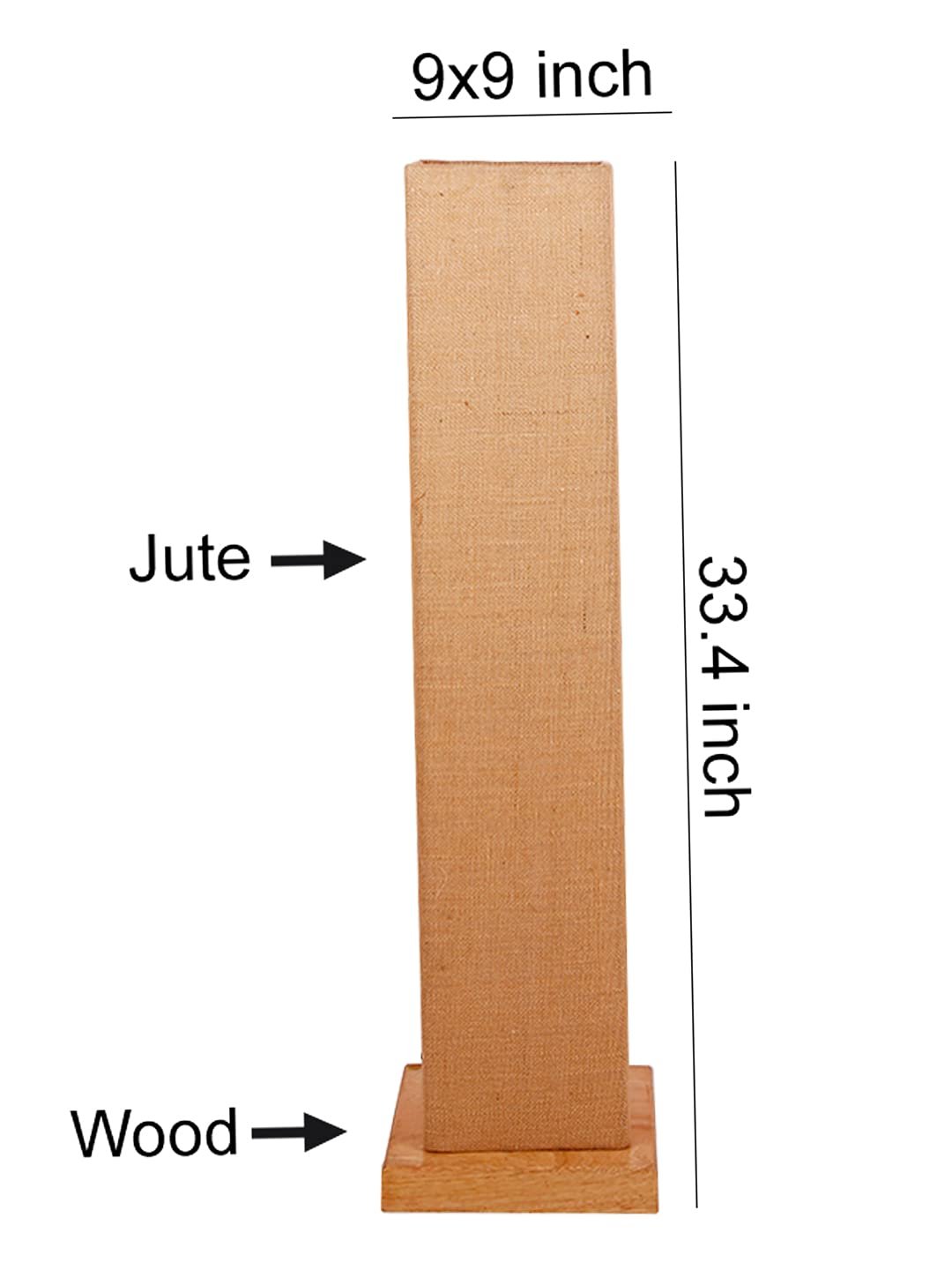 Beige Jute Square Shade Floor lamp with Wood Base .(Beige,Jute)