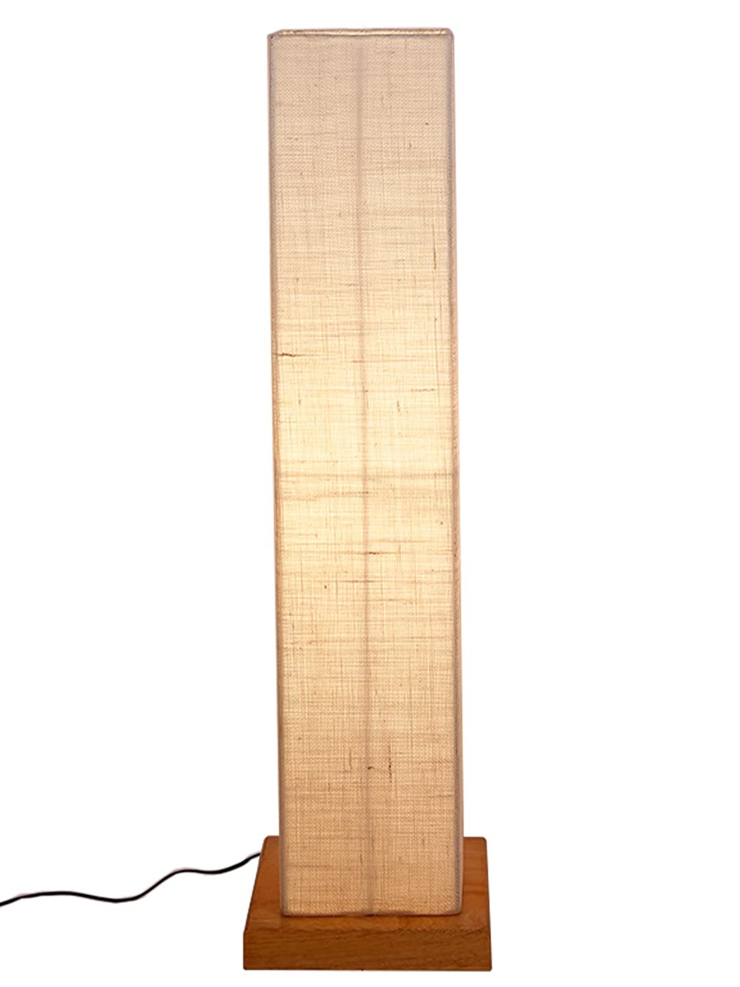 White Jute Square Shade Floor lamp with Wood Base .(White,Jute)