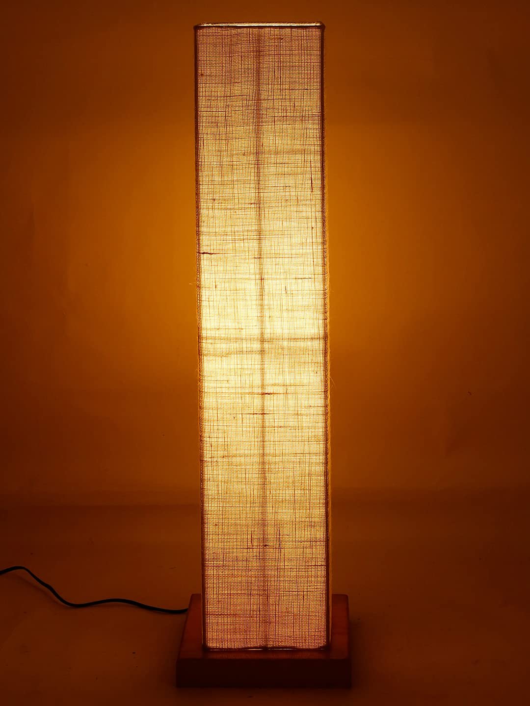 White Jute Square Shade Floor lamp with Wood Base .(White,Jute)
