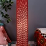 Maroon Jute Square Shade Floor lamp with Wood Base .(Maroon,Jute)