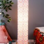 Multicolor Square Cotton Shade Floor lamp with Wood Base .(Multicolor, Cotton)