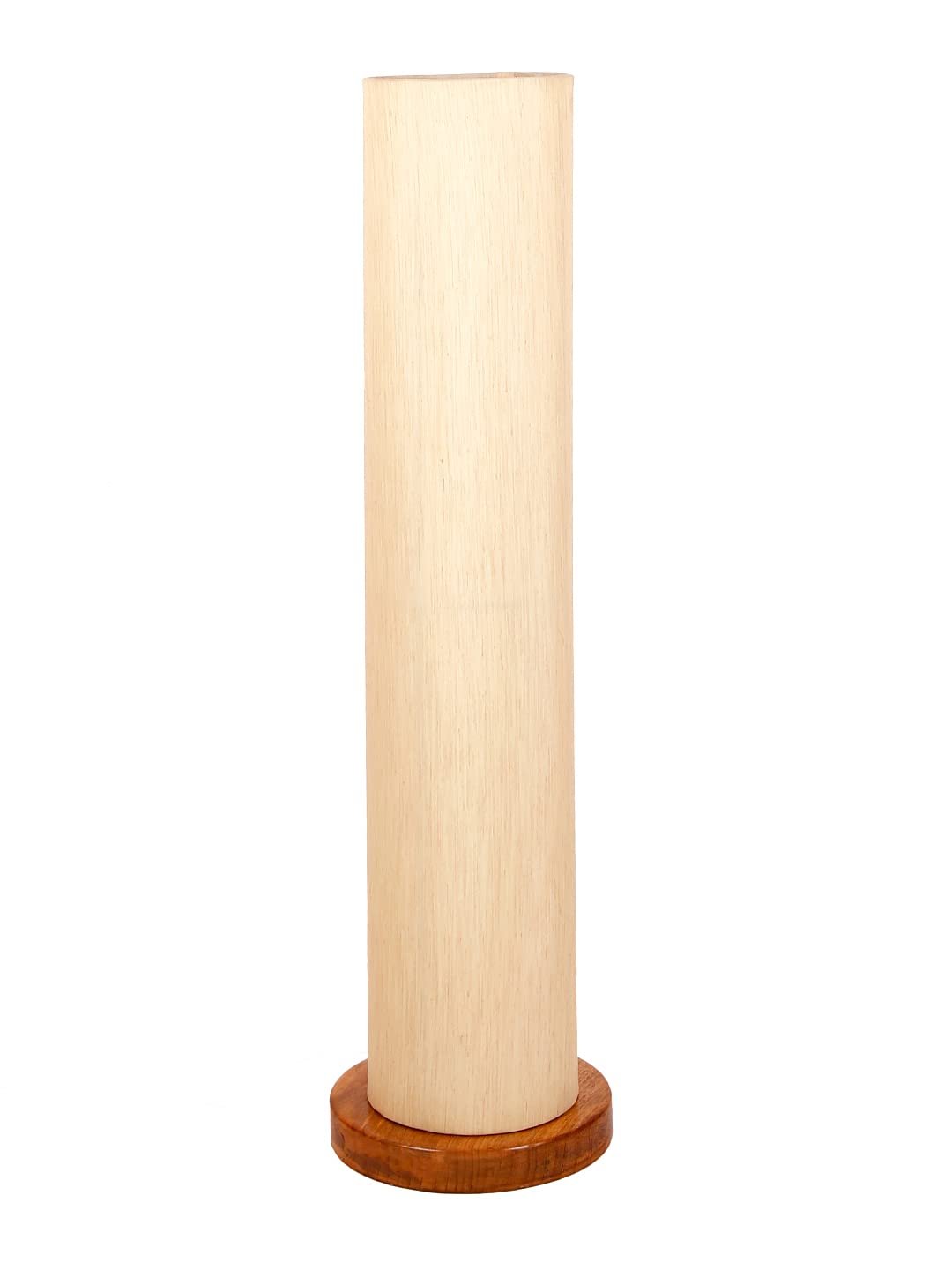 Off-White Round Cotton Shade Floor lamp with Wood Base .(Off-White,Cotton)
