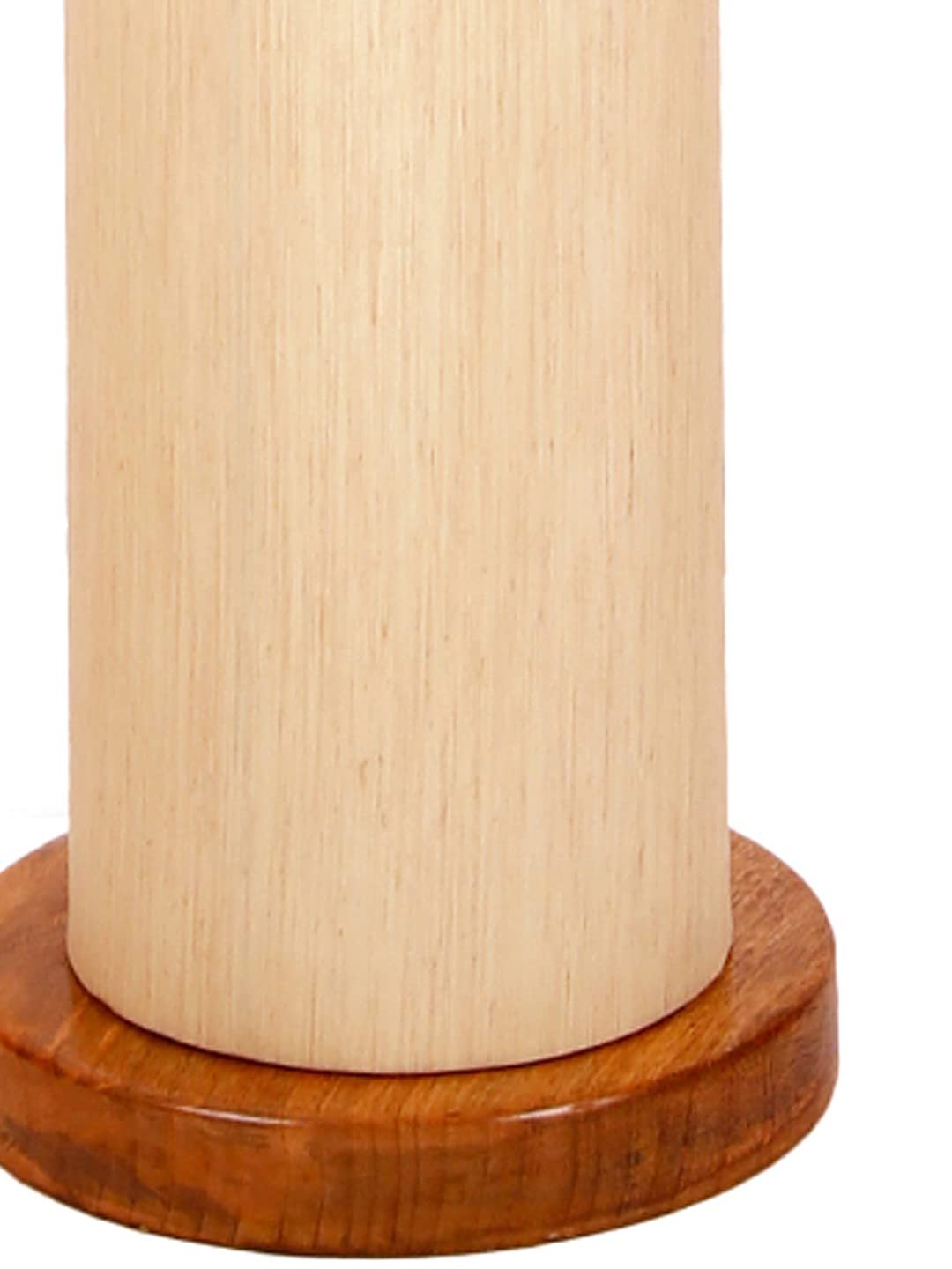 Off-White Round Cotton Shade Floor lamp with Wood Base .(Off-White,Cotton)