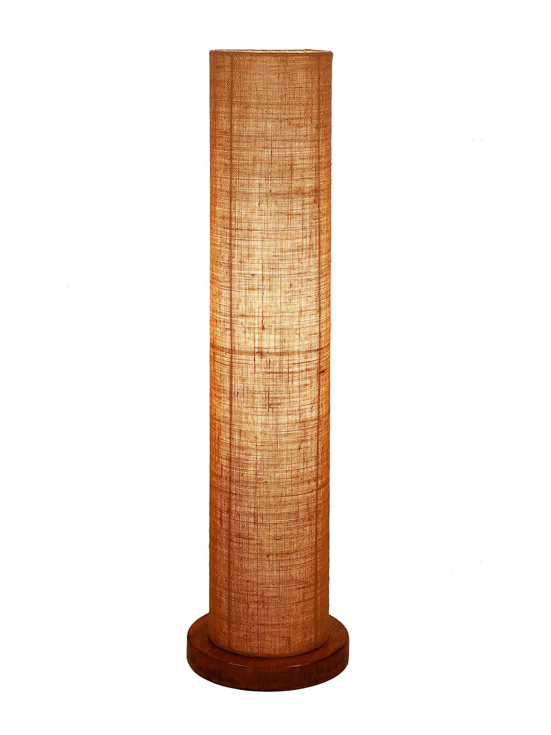 Beige Jute Round Shade Floor lamp with Wood Base .(Beige,Jute)
