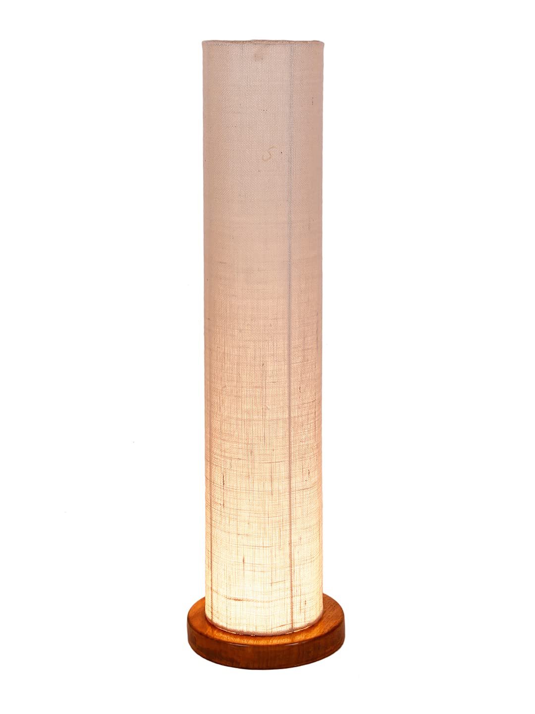 White Jute Round Shade Floor lamp with Wood Base .(White,Jute)