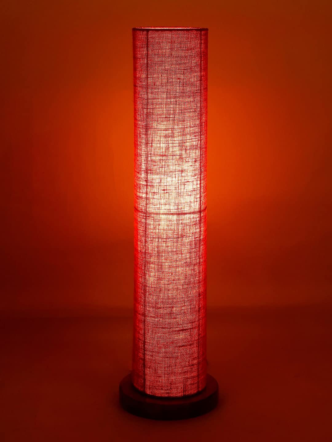Pink Jute Round Shade Floor lamp with Wood Base .(Pink,Jute)