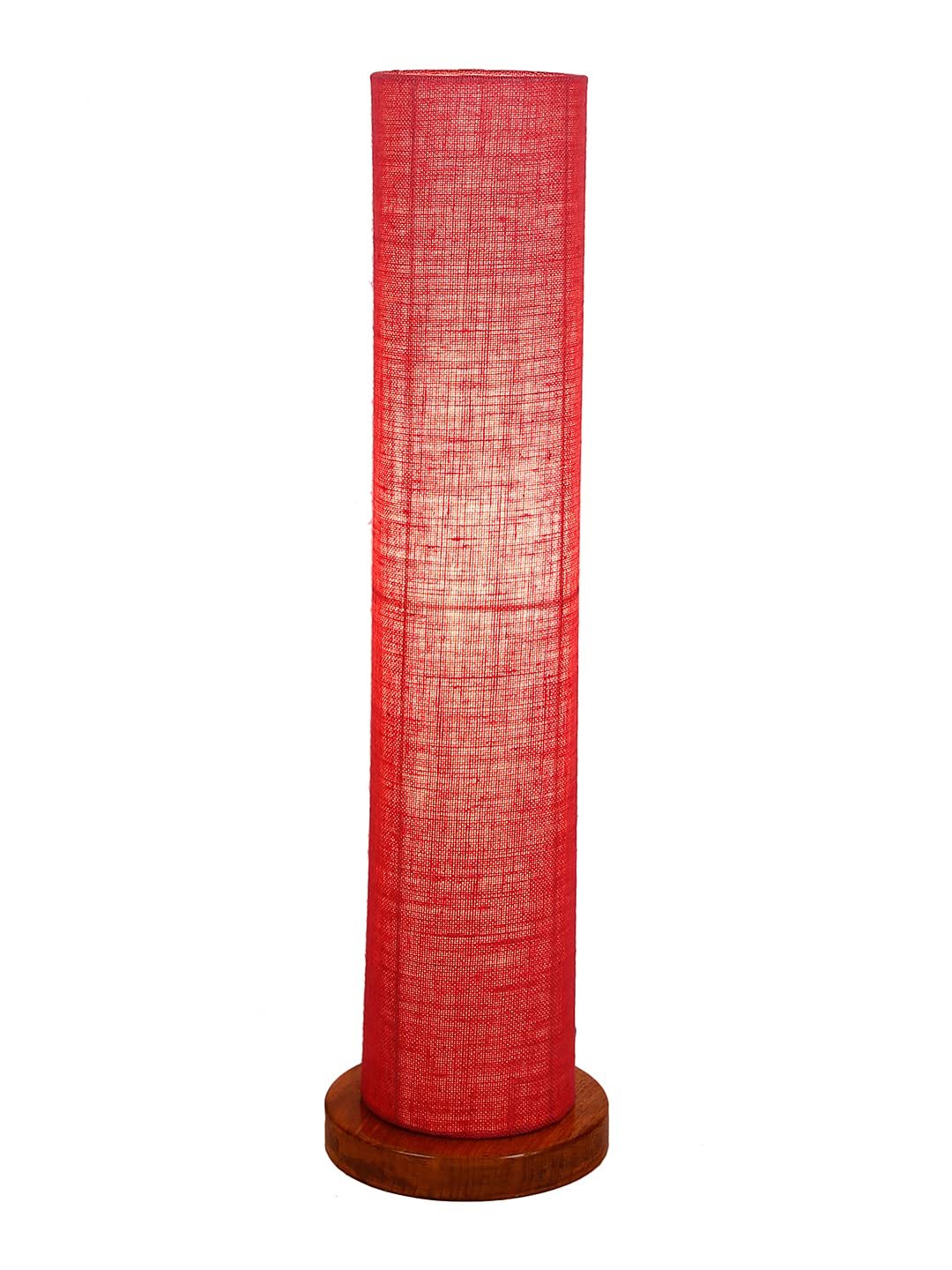 Pink Jute Round Shade Floor lamp with Wood Base .(Pink,Jute)