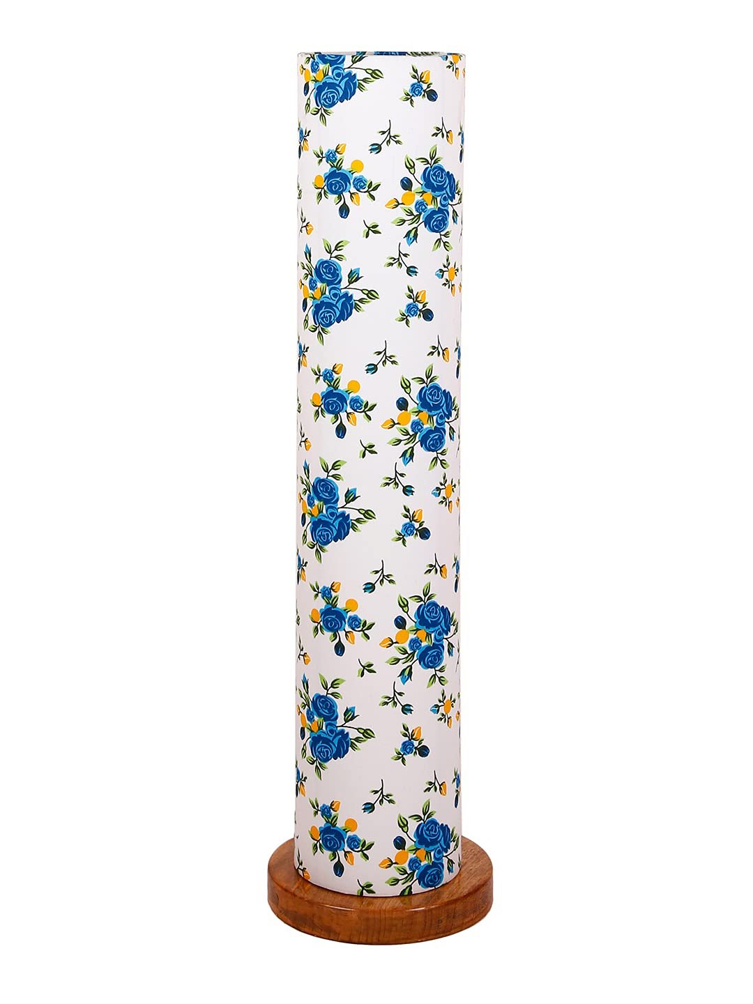 Multicolor Round Cotton Shade Floor lamp with Wood Base .(Multicolor, Cotton)