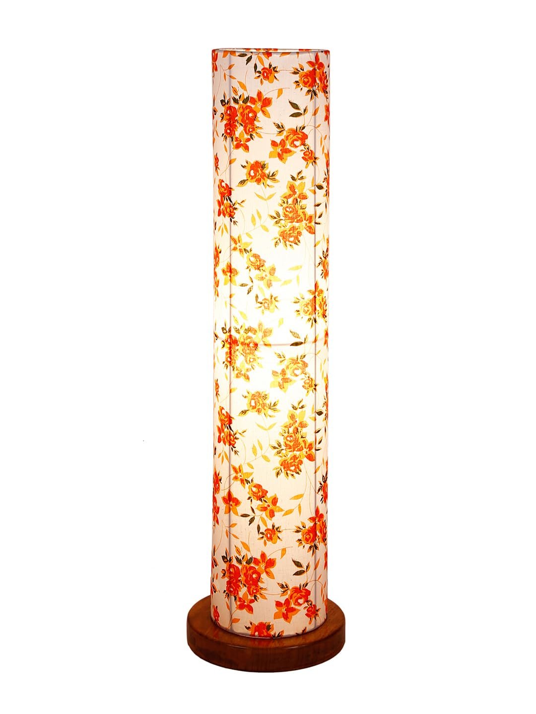 Multicolor Round Cotton Shade Floor lamp with Wood Base .(Multicolor, Cotton)