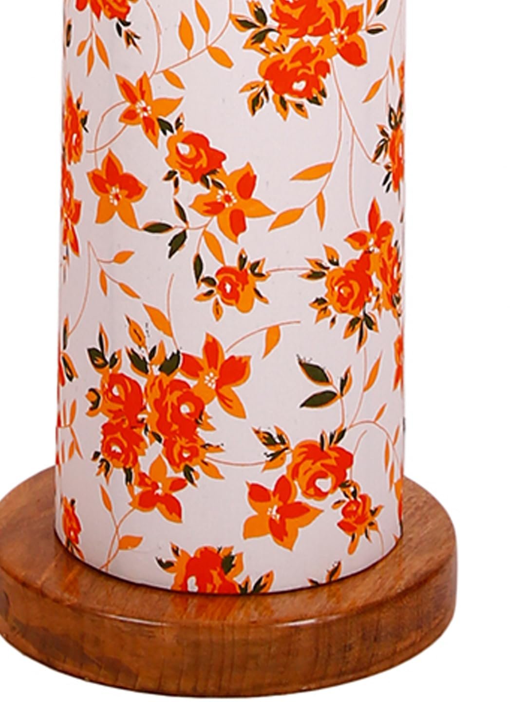 Multicolor Round Cotton Shade Floor lamp with Wood Base .(Multicolor, Cotton)