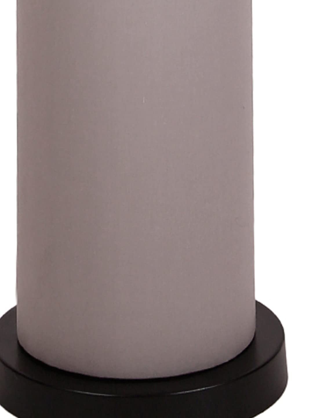 Grey Round Cotton Shade Floor lamp with Black Iron Base