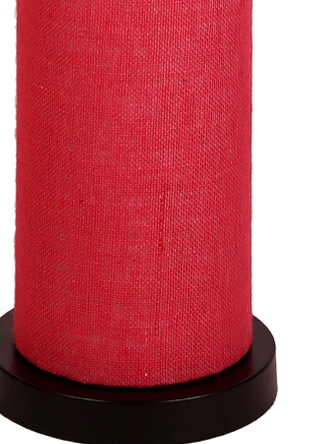Pink Jute Round Shade Floor lamp with Black Iron Base