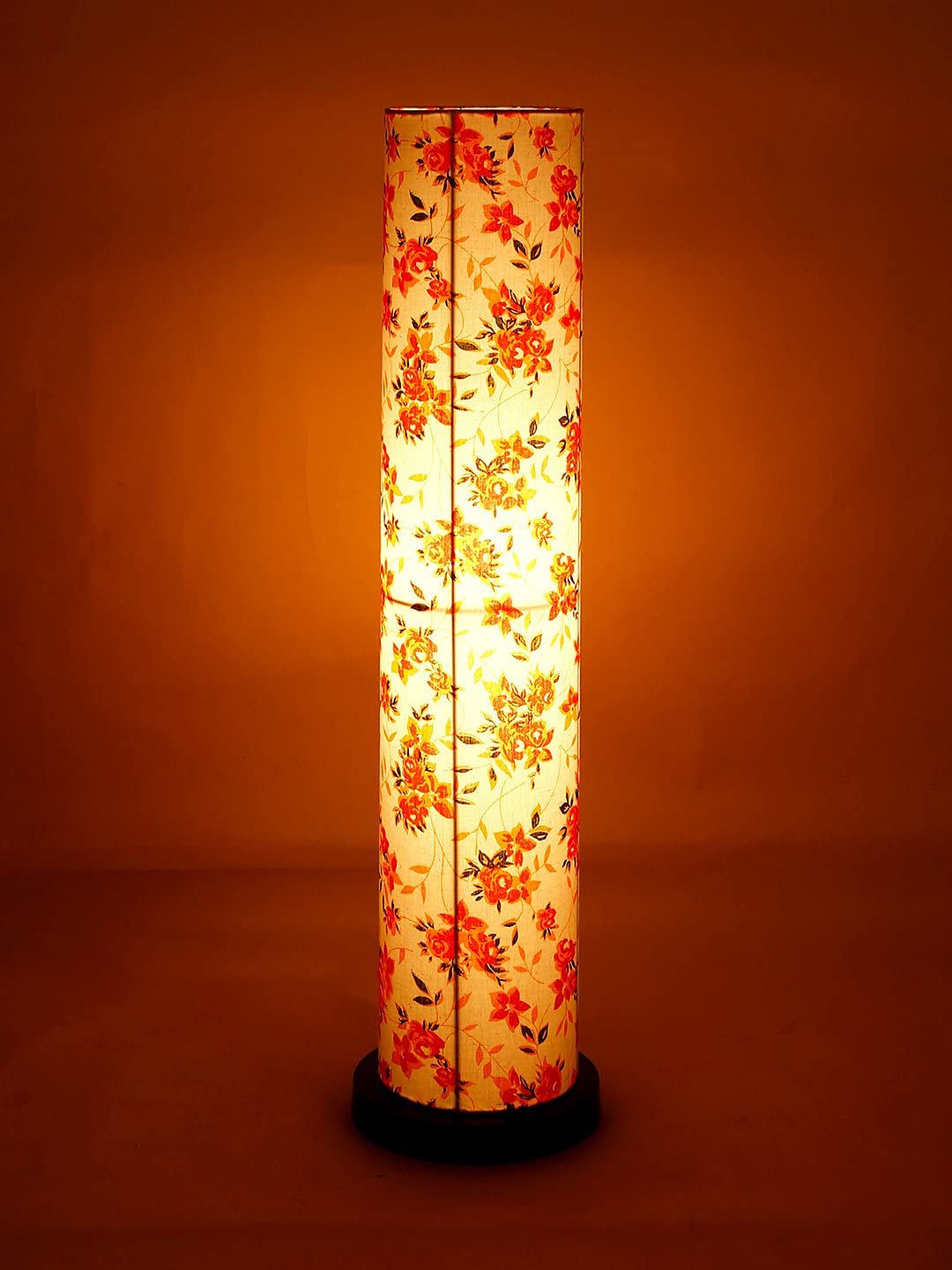 Multicolor Round Cotton Shade Floor lamp with Black Iron Base D677