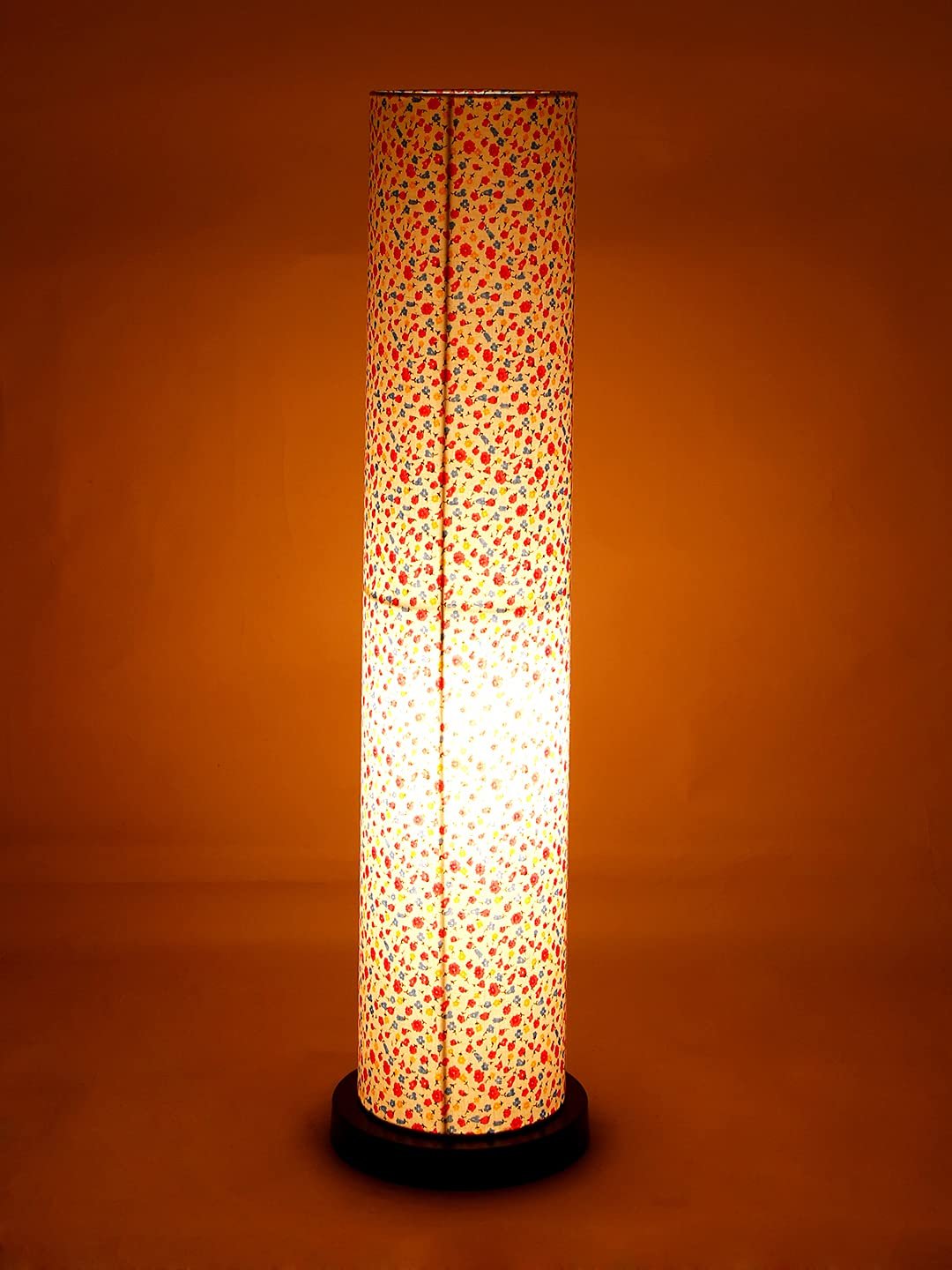 Multicolor Round Cotton Shade Floor lamp with Black Iron Base,D678