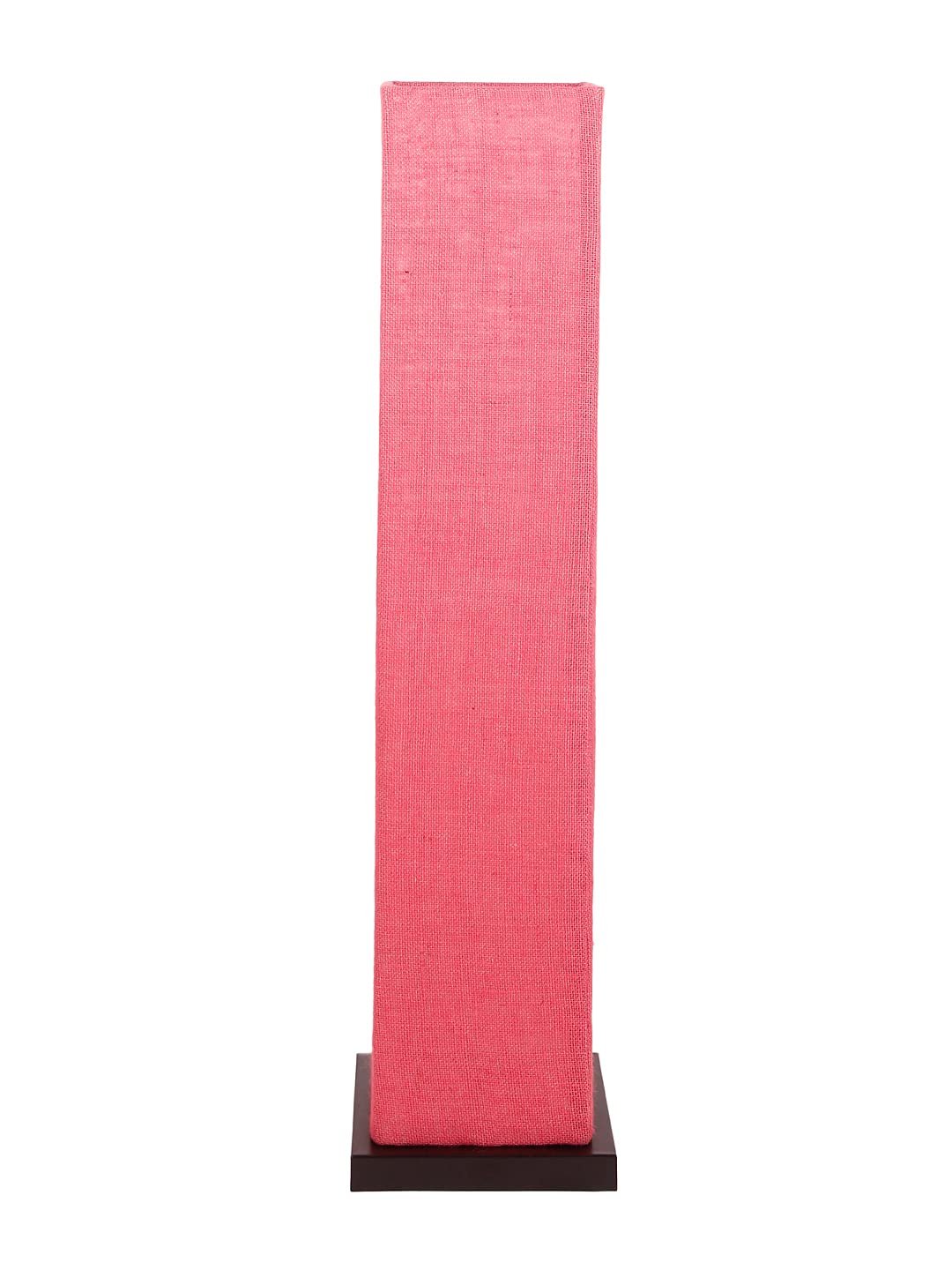 Pink Jute Square Shade Floor lamp with Black Iron Base