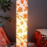 Multicolor Square Cotton Shade Floor lamp with Black Iron Base D684