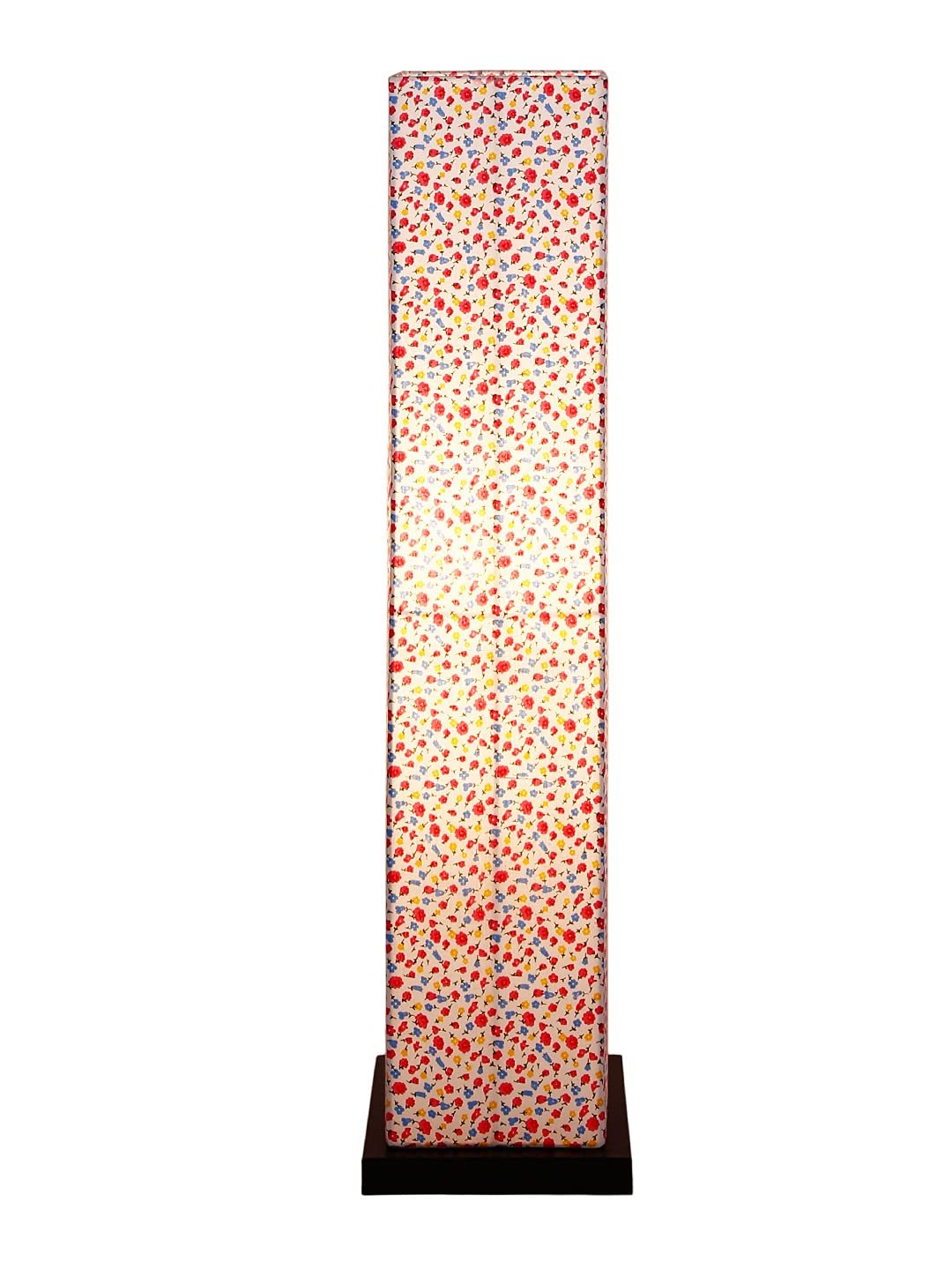 Multicolor Square Cotton Shade Floor lamp with Black Iron Base D685