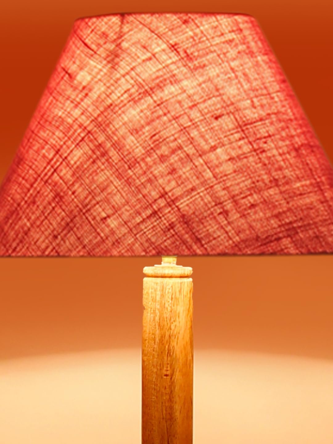 Pink Jute Conical Wooden Floor Shelf Lamp -29-(14x55.75inches) -