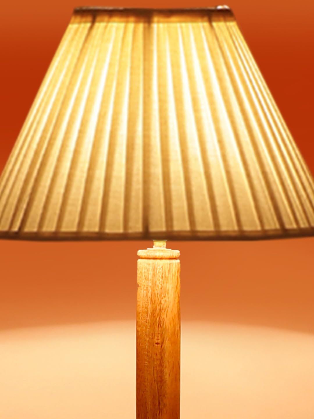 Cotton Straight Pleated Wooden Floor Shelf Lamp -42-(12x54.8inches)-