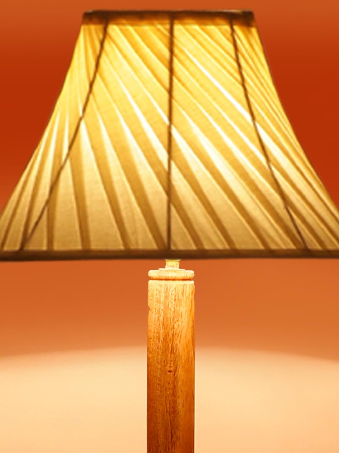 Cross Pleated Cotton Wooden Floor Shelf Lamp -43-(12x54.8inches)-