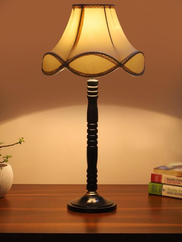 Multicolor Table Lamp | Artistic Mosaic Glass with Sturdy Wood Base | Decorative Ambient Light for Home D�cor | Perfect Blend of Modern & Traditional Style - Model DBH15