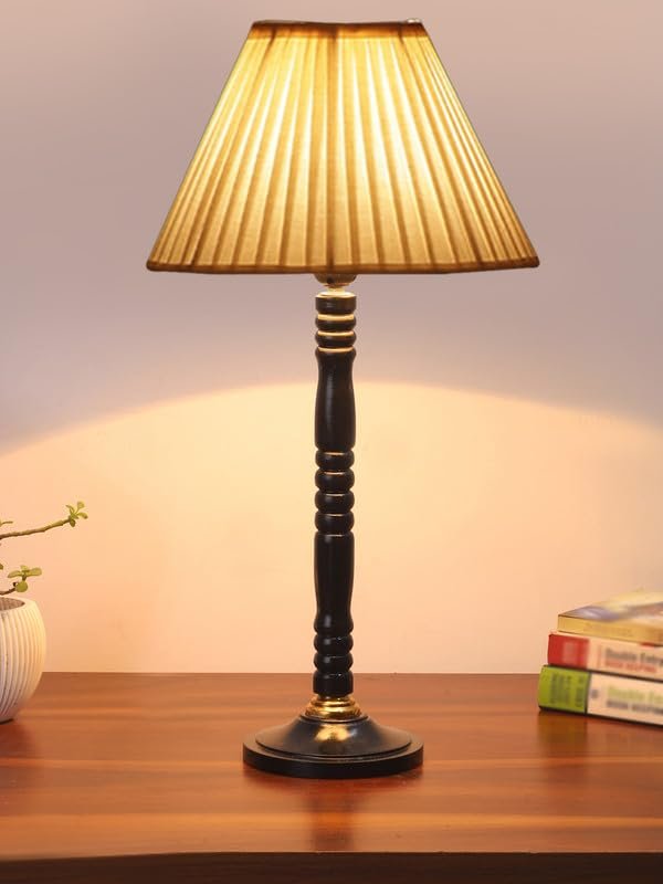 Multicolor Table Lamp | Artistic Mosaic Glass with Sturdy Wood Base | Decorative Ambient Light for Home D�cor | Perfect Blend of Modern & Traditional Style - Model DBH21