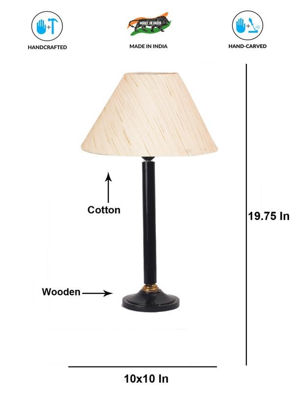 Multicolor Table Lamp | Artistic Mosaic Glass with Sturdy Wood Base | Decorative Ambient Light for Home D�cor | Perfect Blend of Modern & Traditional Style - Model DBH25