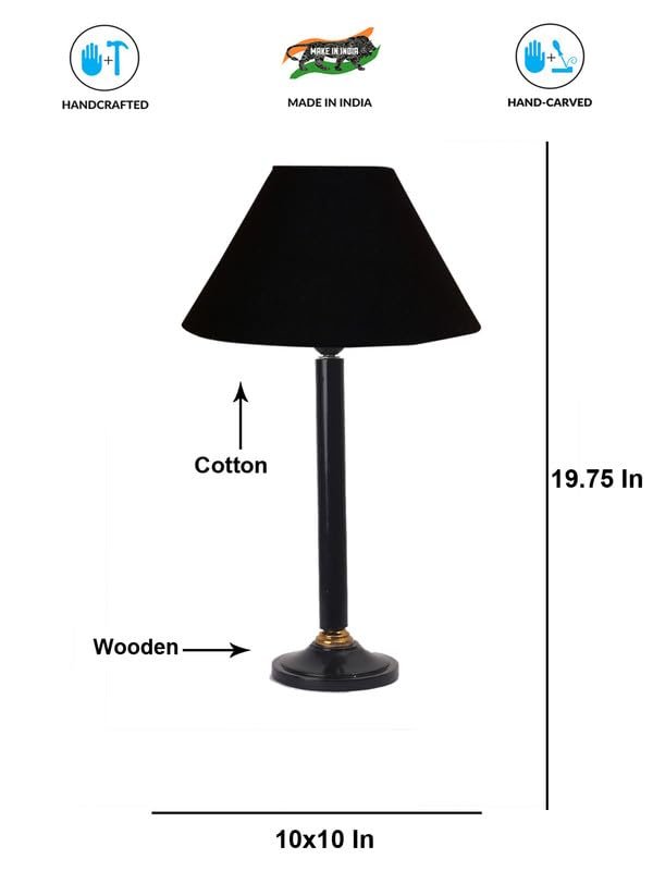 Multicolor Table Lamp | Artistic Mosaic Glass with Sturdy Wood Base | Decorative Ambient Light for Home D�cor | Perfect Blend of Modern & Traditional Style - Model DBH26