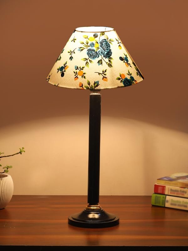 Multicolor Table Lamp | Artistic Mosaic Glass with Sturdy Wood Base | Decorative Ambient Light for Home D�cor | Perfect Blend of Modern & Traditional Style - Model DBH36