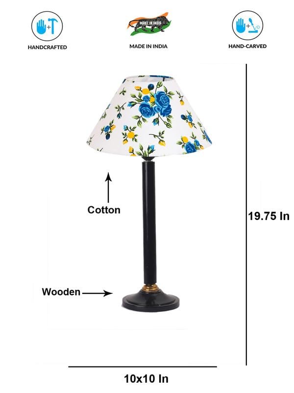 Multicolor Table Lamp | Artistic Mosaic Glass with Sturdy Wood Base | Decorative Ambient Light for Home D�cor | Perfect Blend of Modern & Traditional Style - Model DBH36