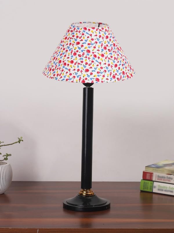Multicolor Table Lamp | Artistic Mosaic Glass with Sturdy Wood Base | Decorative Ambient Light for Home D�cor | Perfect Blend of Modern & Traditional Style - Model DBH38