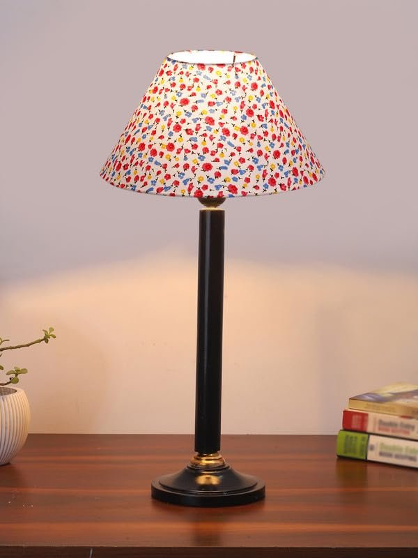 Multicolor Table Lamp | Artistic Mosaic Glass with Sturdy Wood Base | Decorative Ambient Light for Home D�cor | Perfect Blend of Modern & Traditional Style - Model DBH38